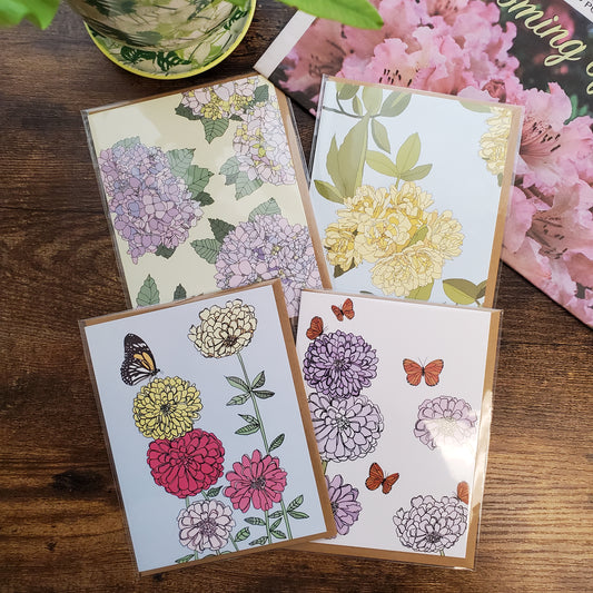 Floral Notecards - 4 Designs - Prints by Emily Marie