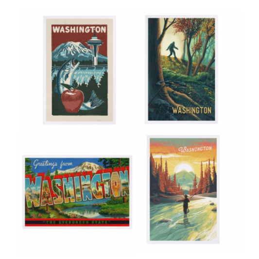 Washington Postcards - 4 Designs - Lantern Press