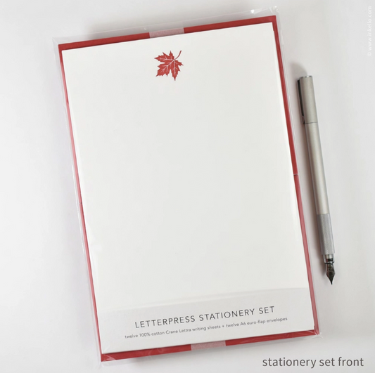 Stationery Set - Maple Leaf - Inkello Letterpress